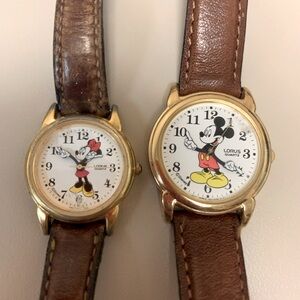 Pair of Lorus Mickey & Minnie Watches